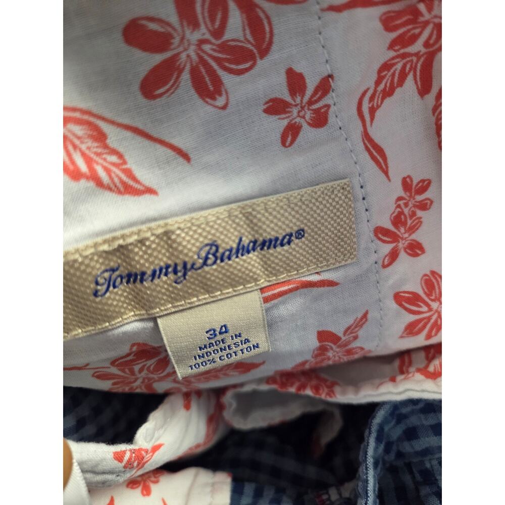 Tommy Bahama Relax Shorts 34 Blue Gingham Check 100% Cotton - Picture 3 of 5